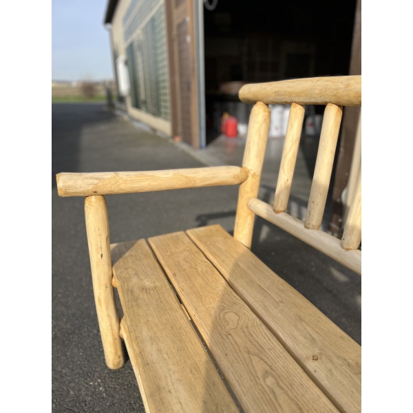 Banc en rondin de bois (châtaignier)