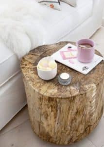 table de nuit rondin