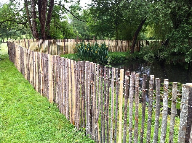 ganivelle en échalas de châtaignier